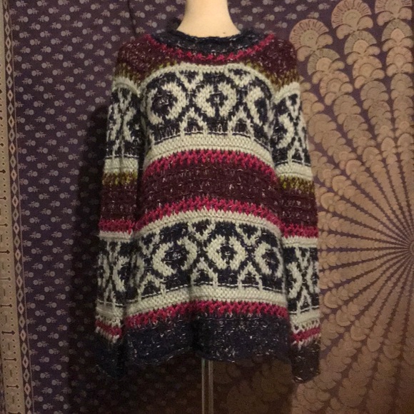 Free people oversized fair isle sweater - Picture 1 of 2